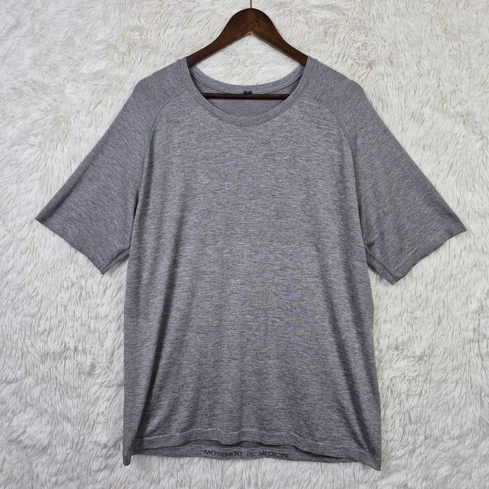 Lululemon Metal Vent Tech Short Sleeve Shirt Grey XXL Raglan Mesh Training Tee